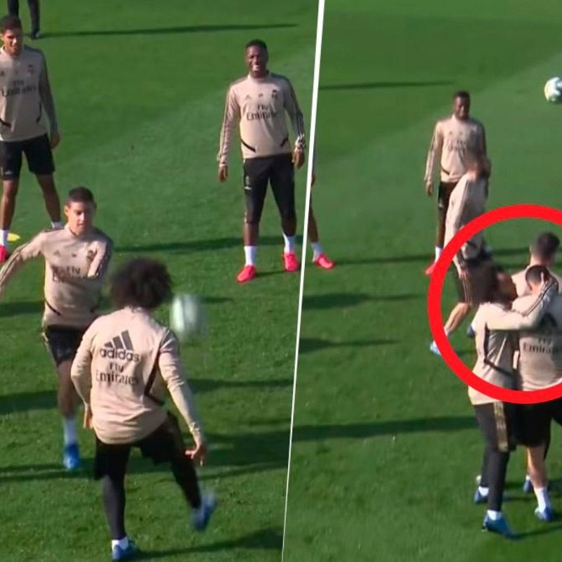 Picantísimo: Marcelo calentó a James en el 'bobito' del Real Madrid