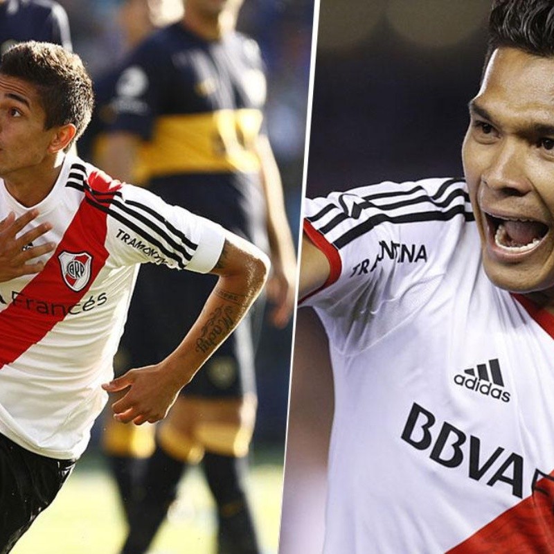 Teo Gutiérrez saludó a Lanzini por su cumpleaños con una foto bien River