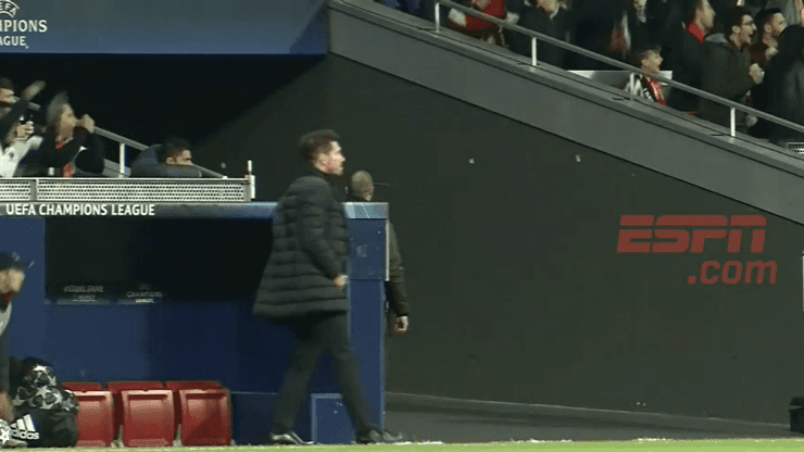 Video: la reacción de Simeone tras anotarle al Liverpool a los 4 minutos