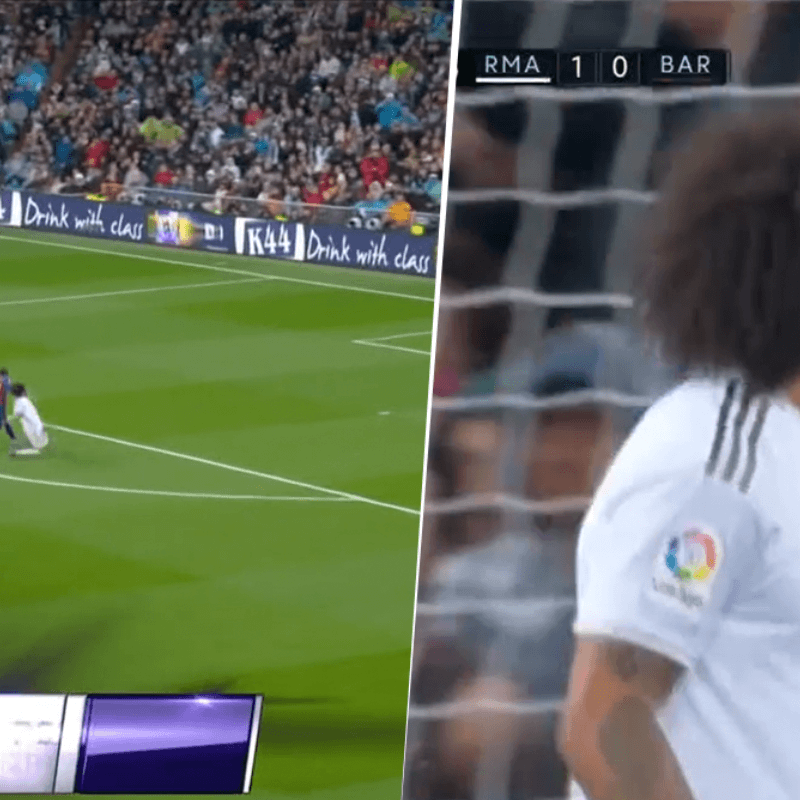 Marcelo cruzó a Messi, le sacó la pelota y lo festejó más que a un gol