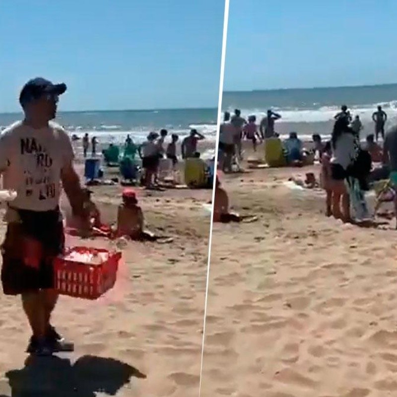 Lo filmaron en la playa vendiendo "la pastafrola del Pity Martínez"