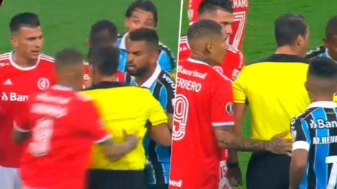 Dos minutos tardó en ponerse picante el clásico entre Gremio e Inter