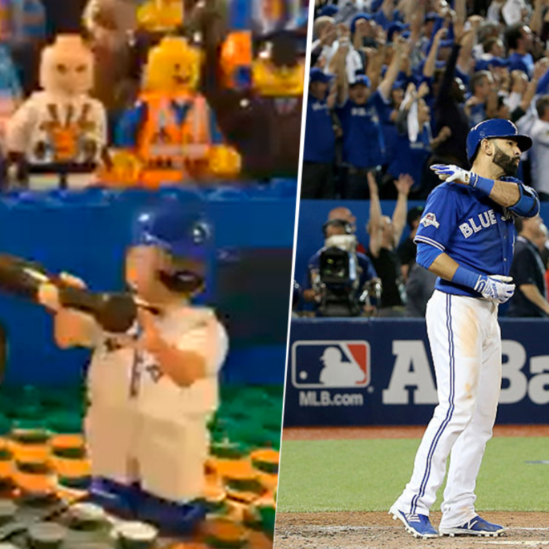 Desde la MLB hasta un Lego: recrean el famoso bat flip de José Bautista