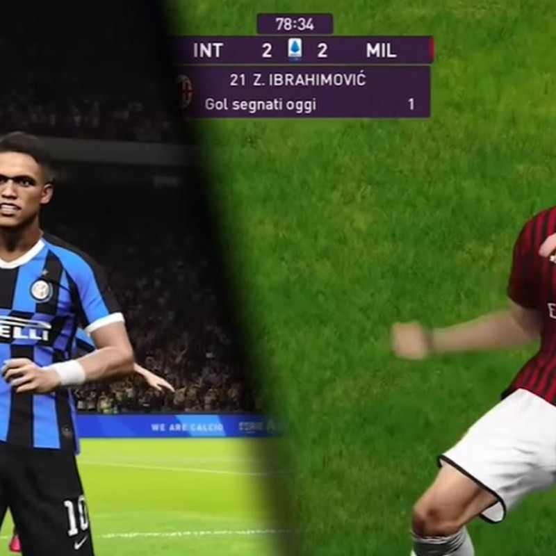 Con goles de Lautaro, Lukaku y Zlatan, Inter y Milan empataron en el Derby virtual