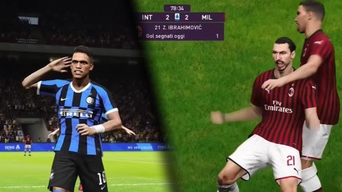 Con goles de Lautaro, Lukaku y Zlatan, Inter y Milan empataron en el Derby virtual