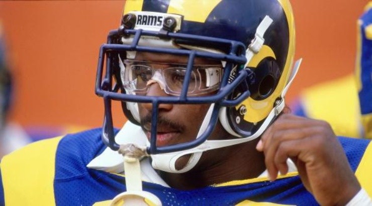 Dickerson set the single-season rushing record while playing for the Los Angeles Rams. (Getty)