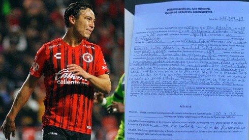 El futbolista y el documento policial que se filtró.