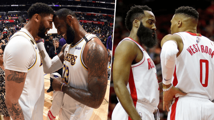 LeBron James, Anthony Davis, James Harden y Russell Westbrook. Foto: Getty.