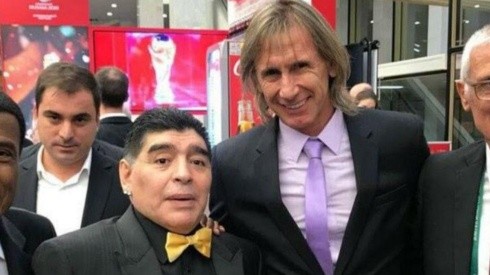 Maradona y Gareca se cruzaron en el Mundial de Rusia.