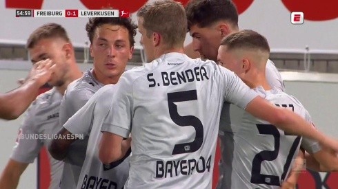El festejo de todo Bayer Leverkusen.