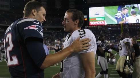 Drew Brees y Tom Brady mostrándose respeto en la NFL.