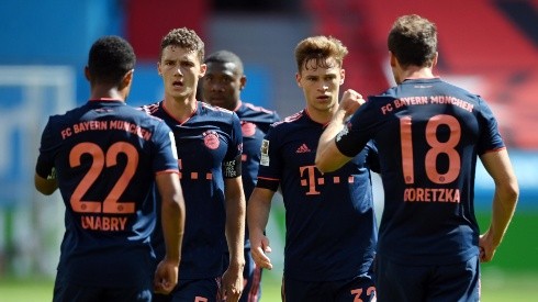 Foto de los jugadores de Bayern Munich celebrando un gol.