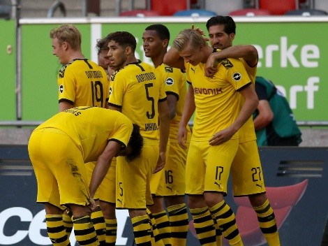 Haaland apareció en la última del partido y le dio la victoria al Dortmund