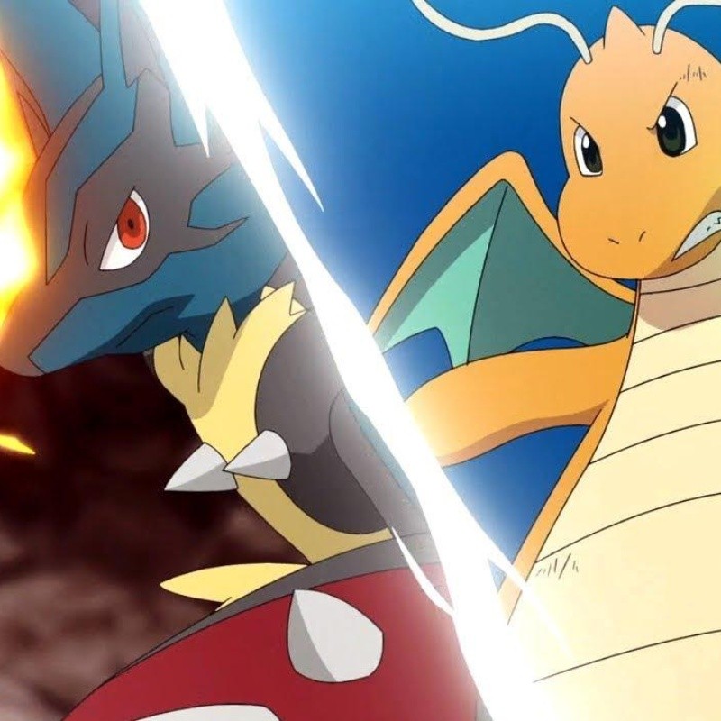 ¡Llegó la revancha! Dragonite de Ash vs Mega Lucario de Corelia en el anime de Pokémon