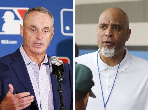 Rob Manfred y Tony Clark