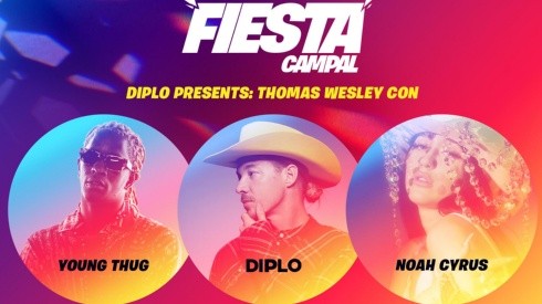 Fortnite anuncia un nuevo evento en vivo de Fiesta Campal con Diplo, Young Thug y Noah Cyrus