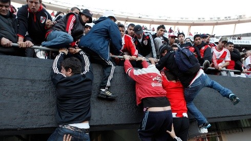 Foto de los hinchas de River en El Monumenta.