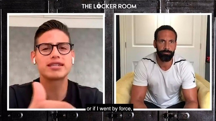 James Rodríguez y Rio Ferdinand en 'The Locker Room'.