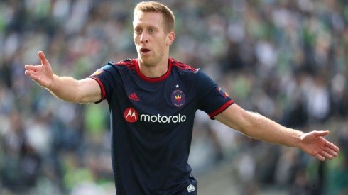 Robert Beric of Chicago Fire reacts during a match against the Seattle Sounders (Getty).