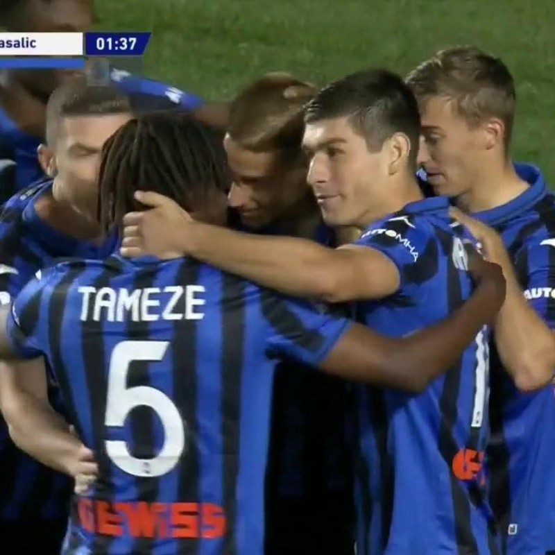 El rival ni tocó el balón: Atalanta sacó del medio y a los 88'' hizo el 1-0