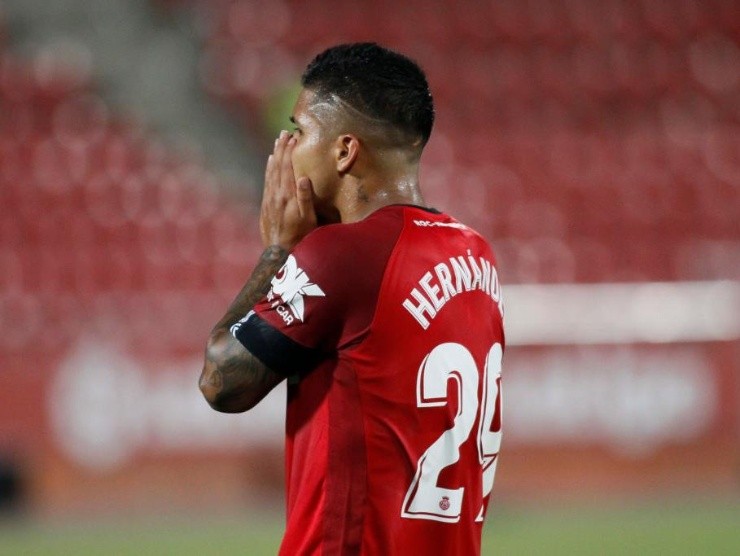 Juan Camilo Hernández lamenta el descenso confirmado del Mallorca en España. // GettyImages.