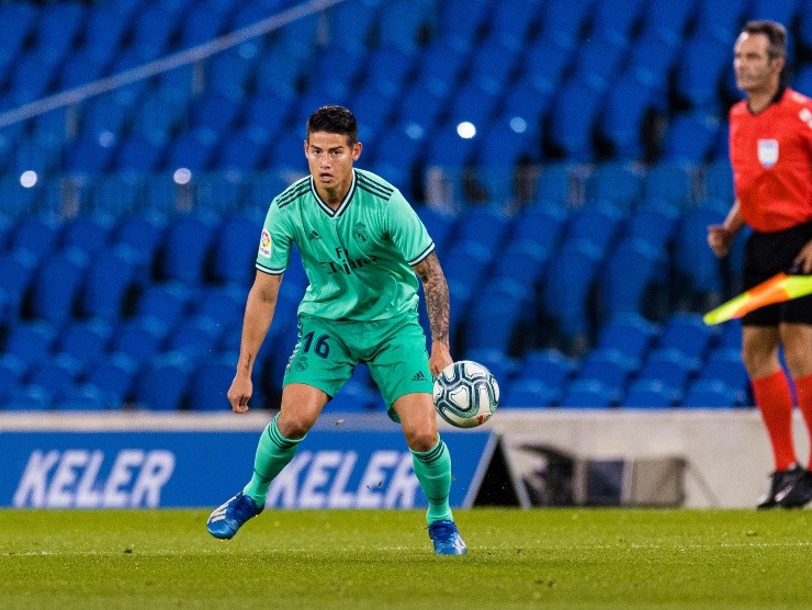 James Rodríguez en el último partido oficial que jugó con el Real Madrid en LaLiga de España. // Getty Images.