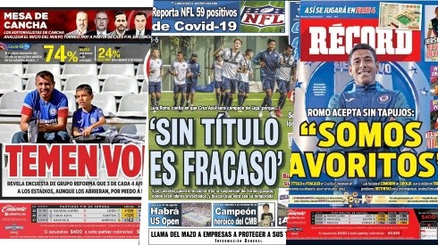 Cruz Azul sigue siendo portada en México a 3 días del inicio de la Liga