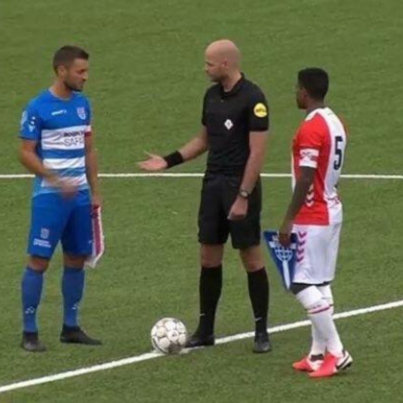 Es líder: Miguel Araujo llevó la cinta de capitán en amistoso del FC Emmen