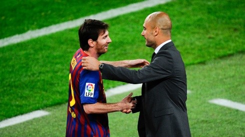 Lionel Messi and Pep Guardiola could be on the same side again at Manchester City (Getty).