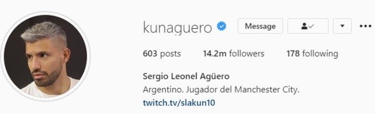 Kun Aguero Instagram