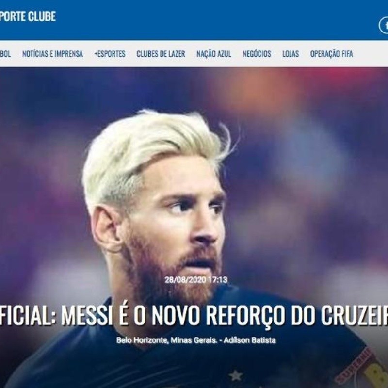 Hackearon la página web del Cruzeiro para anunciar a Messi como fichaje