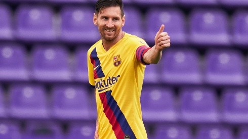 Lionel Messi em jogo do Barcelona contra a Valladolid - La Liga (Foto: Getty Images)