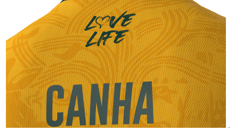 Love life motto on the back of the MLB Oakland Athletics jersey