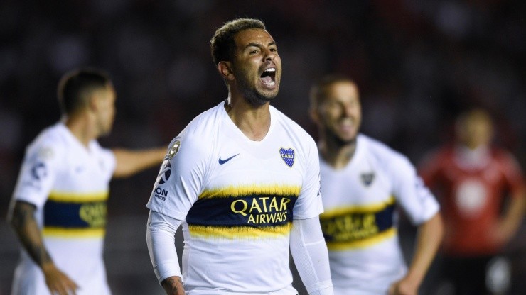 Foto de Edwin Cardona cuando jugó en Boca.