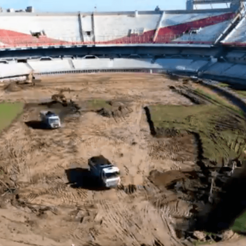 Video: así está el Monumental sin césped ni pista de atletismo