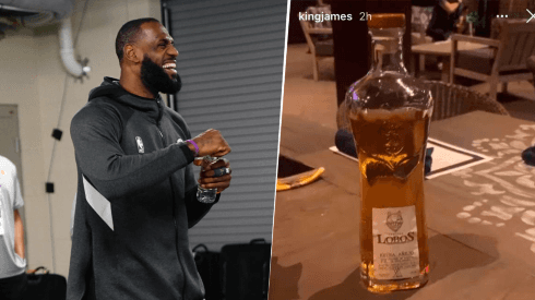 LeBron James celebró el triunfo de los Lakers con tequila (Getty y @kingjames)