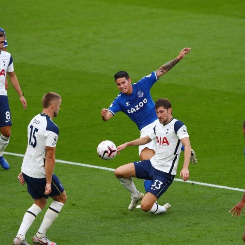 En el debut de James Rodríguez en la Premier, Everton le ganó a Tottenham