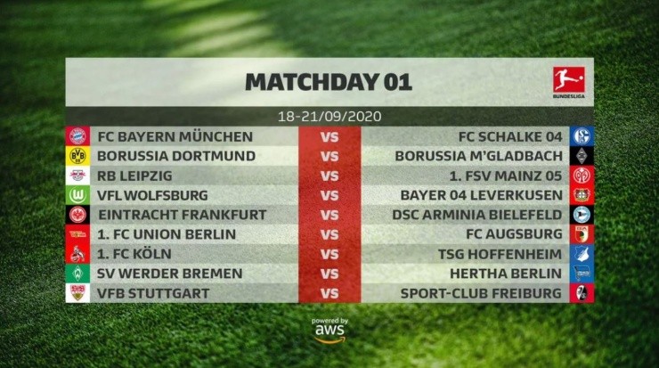 Bundesliga 2020-2021 schedule matchday 1