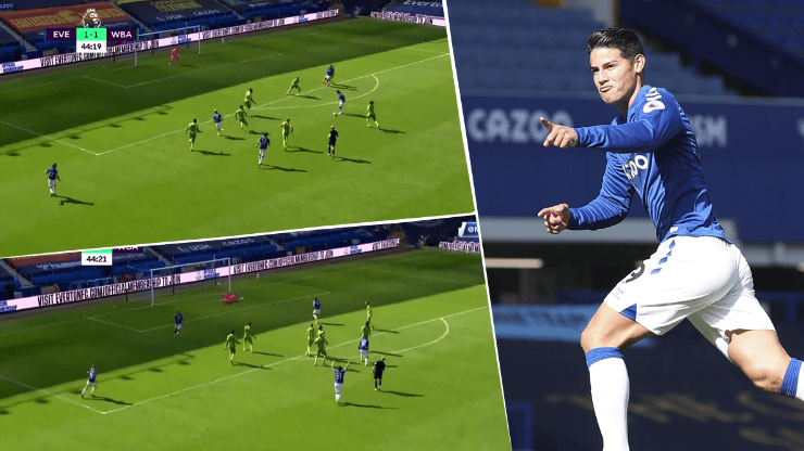 Golazo de James Rodríguez: zurdazo y a cobrar, pone el segundo de Everton