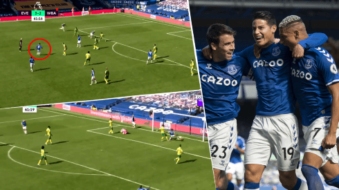 James Rodríguez se volvió loco: metió el pase de su vida y Everton gana 4-2