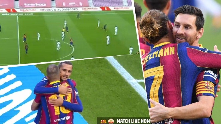 Messi metió un pase filtrado hermoso, Jordi la centró y Griezmann definió