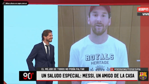 90 Minutos se mudó a ESPN y arrancó con un saludo de Messi para Vignolo