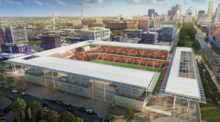 Renditions of the future St. Louis CITY SC stadium. (St.Louis CITY SC)