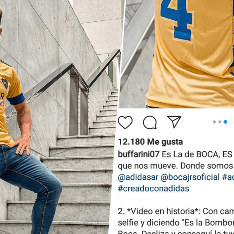 Epic fail de Buffarini en Instagram con el posteo de la nueva camiseta de Boca