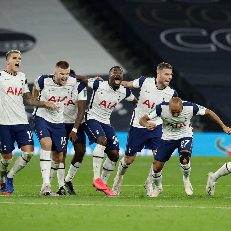 Por un gol de Lamela y un penal errado de Mount, Tottenham eliminó al Chelsea