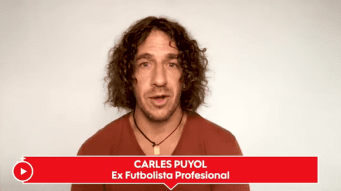 Carles Puyol es el invitado estelar para El Entretiempo, junto a Andrea Guerrero y Fernando Palomo en ESPN y Scotiabank. (Foto: Scotiabank/ESPN).
