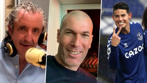 Josep Pedrerol, Zinedine Zidane y James Rodríguez.