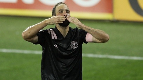 Gonzalo Higuaín celebrando un gol para Inter Miami por la MLS (Getty Images)