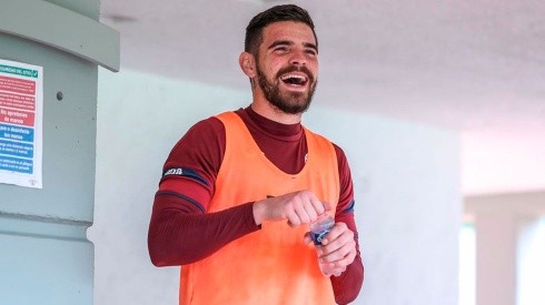 Andrés Gudiño, en uno de los entrenamientos con Cruz Azul.
