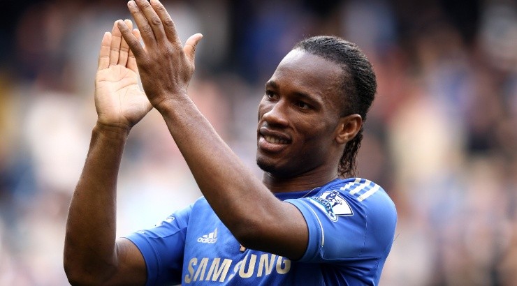 Didier Drogba of Chelsea applauds the fans during the Barclays Premier League match between Chelsea and Blackburn Rovers. (Getty Images)